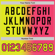 Load image into Gallery viewer, Custom Neon Yellow Neon Pink-Black Bomber Full-Snap Varsity Letterman Gradient Fashion Jacket
