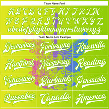 Load image into Gallery viewer, Custom Neon Green White-Neon Yellow Guitar Rock Roll Music Festival 3D Pattern Design Bomber Full-Snap Varsity Letterman Gradient Fashion Jacket