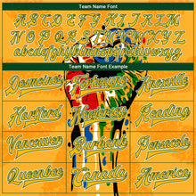 Load image into Gallery viewer, Custom Gold Black-Old Gold Black History Month 3D Pattern Design Bomber Full-Snap Varsity Letterman Jacket