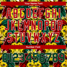 Load image into Gallery viewer, Custom Black Kelly Green Red-Gold Black History Month Lion 3D Pattern Design Bomber Full-Snap Varsity Letterman Jacket