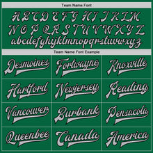 Load image into Gallery viewer, Custom Kelly Green Gray-Black Bomber Full-Snap Varsity Letterman Two Tone Jacket