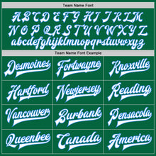 Load image into Gallery viewer, Custom Kelly Green White-Powder Blue Bomber Full-Snap Varsity Letterman Two Tone Jacket