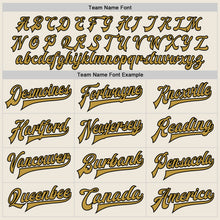 Load image into Gallery viewer, Custom Cream Old Gold-Black Bomber Full-Snap Varsity Letterman Two Tone Jacket