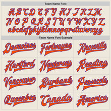 Load image into Gallery viewer, Custom Cream Orange-Purple Bomber Full-Snap Varsity Letterman Two Tone Jacket