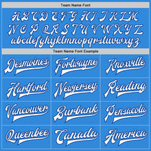 Load image into Gallery viewer, Custom Powder Blue White-Royal Bomber Full-Snap Varsity Letterman Two Tone Jacket