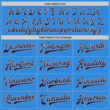 Load image into Gallery viewer, Custom Powder Blue Navy-Gray Bomber Full-Snap Varsity Letterman Two Tone Jacket