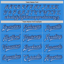 Load image into Gallery viewer, Custom Powder Blue Light Blue-Navy Bomber Full-Snap Varsity Letterman Two Tone Jacket