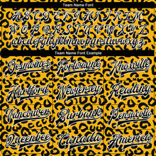 Load image into Gallery viewer, Custom Gold Black-White Leopard Print 3D Pattern Design Bomber Full-Snap Varsity Letterman Jacket