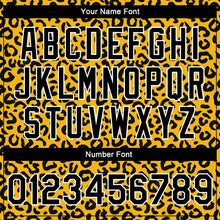 Load image into Gallery viewer, Custom Gold Black-White Leopard Print 3D Pattern Design Bomber Full-Snap Varsity Letterman Jacket
