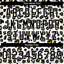 Load image into Gallery viewer, Custom White Black Leopard Print 3D Pattern Design Bomber Full-Snap Varsity Letterman Jacket