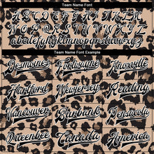 Load image into Gallery viewer, Custom Brown Black-White Leopard Print 3D Pattern Design Bomber Full-Snap Varsity Letterman Jacket