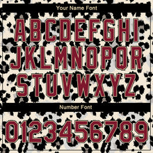 Load image into Gallery viewer, Custom City Cream Crimson-Black Leopard Print 3D Pattern Design Bomber Full-Snap Varsity Letterman Jacket