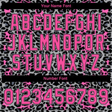 Load image into Gallery viewer, Custom Gray Pink-Black Leopard Print 3D Pattern Design Bomber Full-Snap Varsity Letterman Jacket