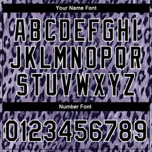 Load image into Gallery viewer, Custom Purple Black-White Leopard Print 3D Pattern Design Bomber Full-Snap Varsity Letterman Jacket