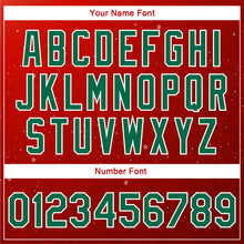 Load image into Gallery viewer, Custom Red Kelly Green-White Christmas 3D Bomber Full-Snap Varsity Letterman Jacket