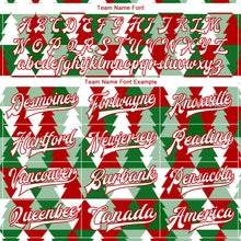 Load image into Gallery viewer, Custom Kelly Green White-Red Christmas Tree 3D Bomber Full-Snap Varsity Letterman Jacket