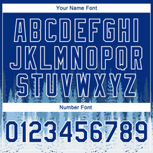 Load image into Gallery viewer, Custom Royal White Christmas Tree 3D Bomber Full-Snap Varsity Letterman Jacket