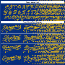 Load image into Gallery viewer, Custom Royal Yellow Halftone 3D Pattern Design Bomber Full-Snap Varsity Letterman Jacket