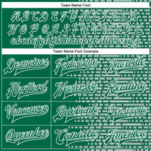 Load image into Gallery viewer, Custom Kelly Green White Halftone 3D Pattern Design Bomber Full-Snap Varsity Letterman Jacket