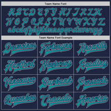 Load image into Gallery viewer, Custom Navy Teal-Gray Bomber Full-Snap Varsity Letterman Two Tone Jacket