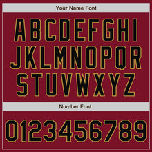 Load image into Gallery viewer, Custom Crimson Black Cream-Old Gold Bomber Full-Snap Varsity Letterman Two Tone Jacket