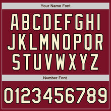 Load image into Gallery viewer, Custom Crimson Cream-Black Bomber Full-Snap Varsity Letterman Two Tone Jacket