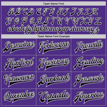Load image into Gallery viewer, Custom Purple Black-White Bomber Full-Snap Varsity Letterman Two Tone Jacket