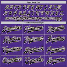 Load image into Gallery viewer, Custom Purple Black-Cream Bomber Full-Snap Varsity Letterman Two Tone Jacket
