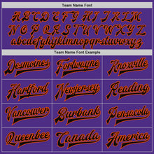Load image into Gallery viewer, Custom Purple Black Cream-Orange Bomber Full-Snap Varsity Letterman Two Tone Jacket