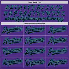 Load image into Gallery viewer, Custom Purple Black Cream-Teal Bomber Full-Snap Varsity Letterman Two Tone Jacket