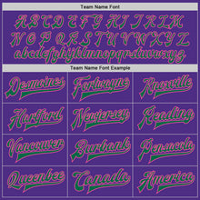 Load image into Gallery viewer, Custom Purple Kelly Green-Pink Bomber Full-Snap Varsity Letterman Two Tone Jacket