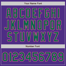 Load image into Gallery viewer, Custom Purple Kelly Green-Pink Bomber Full-Snap Varsity Letterman Two Tone Jacket