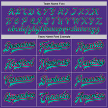 Load image into Gallery viewer, Custom Purple Aqua Black-Pink Bomber Full-Snap Varsity Letterman Two Tone Jacket
