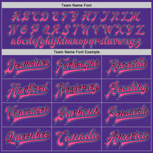 Load image into Gallery viewer, Custom Purple Pink Light Blue-Black Bomber Full-Snap Varsity Letterman Two Tone Jacket
