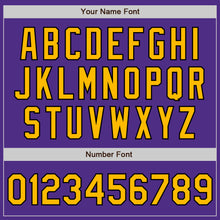 Load image into Gallery viewer, Custom Purple Gold-Kelly Green Bomber Full-Snap Varsity Letterman Two Tone Jacket