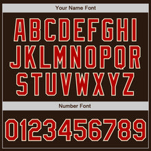 Load image into Gallery viewer, Custom Brown Red-Cream Bomber Full-Snap Varsity Letterman Two Tone Jacket