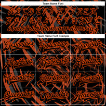 Load image into Gallery viewer, Custom Black Orange Tiger 3D Pattern Design Bomber Full-Snap Varsity Letterman Jacket