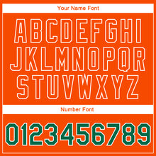 Load image into Gallery viewer, Custom Kelly Green Orange-White 3D Pattern Design Bomber Full-Snap Varsity Letterman Jacket