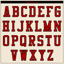 Load image into Gallery viewer, Custom Cream Red-Black 3D Pattern Design Bomber Full-Snap Varsity Letterman Jacket