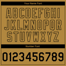 Load image into Gallery viewer, Custom Old Gold Black 3D Pattern Design Bomber Full-Snap Varsity Letterman Jacket