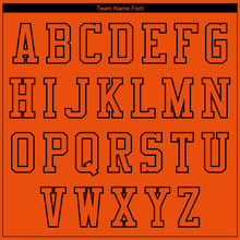 Load image into Gallery viewer, Custom Orange Black 3D Pattern Design Bomber Full-Snap Varsity Letterman Jacket