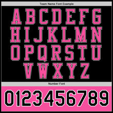Load image into Gallery viewer, Custom Black Pink-White Bomber Full-Snap Varsity Letterman Two Tone Jacket