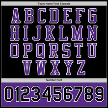 Load image into Gallery viewer, Custom Black Purple-White Bomber Full-Snap Varsity Letterman Two Tone Jacket