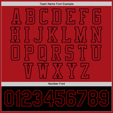 Load image into Gallery viewer, Custom Red Black Bomber Full-Snap Varsity Letterman Two Tone Jacket