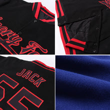 Load image into Gallery viewer, Custom Royal White Bomber Full-Snap Varsity Letterman Two Tone Jacket
