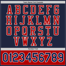 Load image into Gallery viewer, Custom Navy Red-White Bomber Full-Snap Varsity Letterman Two Tone Jacket