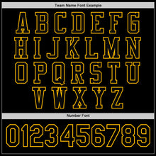 Load image into Gallery viewer, Custom Black Gold Bomber Full-Snap Varsity Letterman Jacket