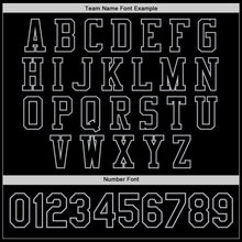 Load image into Gallery viewer, Custom Black Gray Bomber Full-Snap Varsity Letterman Jacket