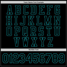 Load image into Gallery viewer, Custom Black Teal Bomber Full-Snap Varsity Letterman Jacket