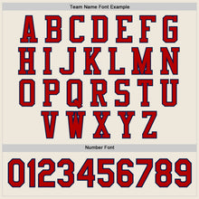 Load image into Gallery viewer, Custom Cream Red-Navy Bomber Full-Snap Varsity Letterman Jacket